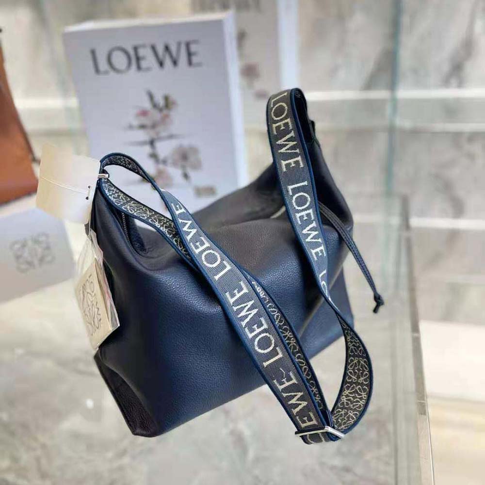 Cubi Leather Crossbody Bag in Blue - Loewe