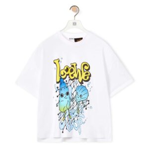 Loewe Women LOEWE Shell T-shirt in Cotton-White