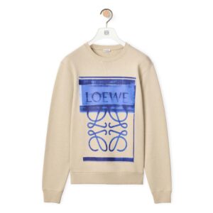 Loewe Women Photocopy Anagram Sweatshirt in Cotton-Blue