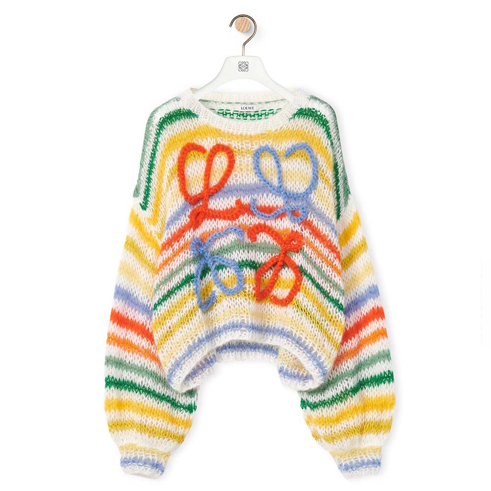 海外で買 【希少☆即完売】LOEWE STRIPE MOHAIR SWEATER S - トップス