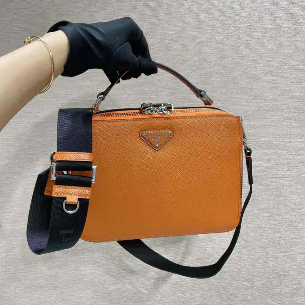 Prada Brique Shoulder Bag - Orange for Men