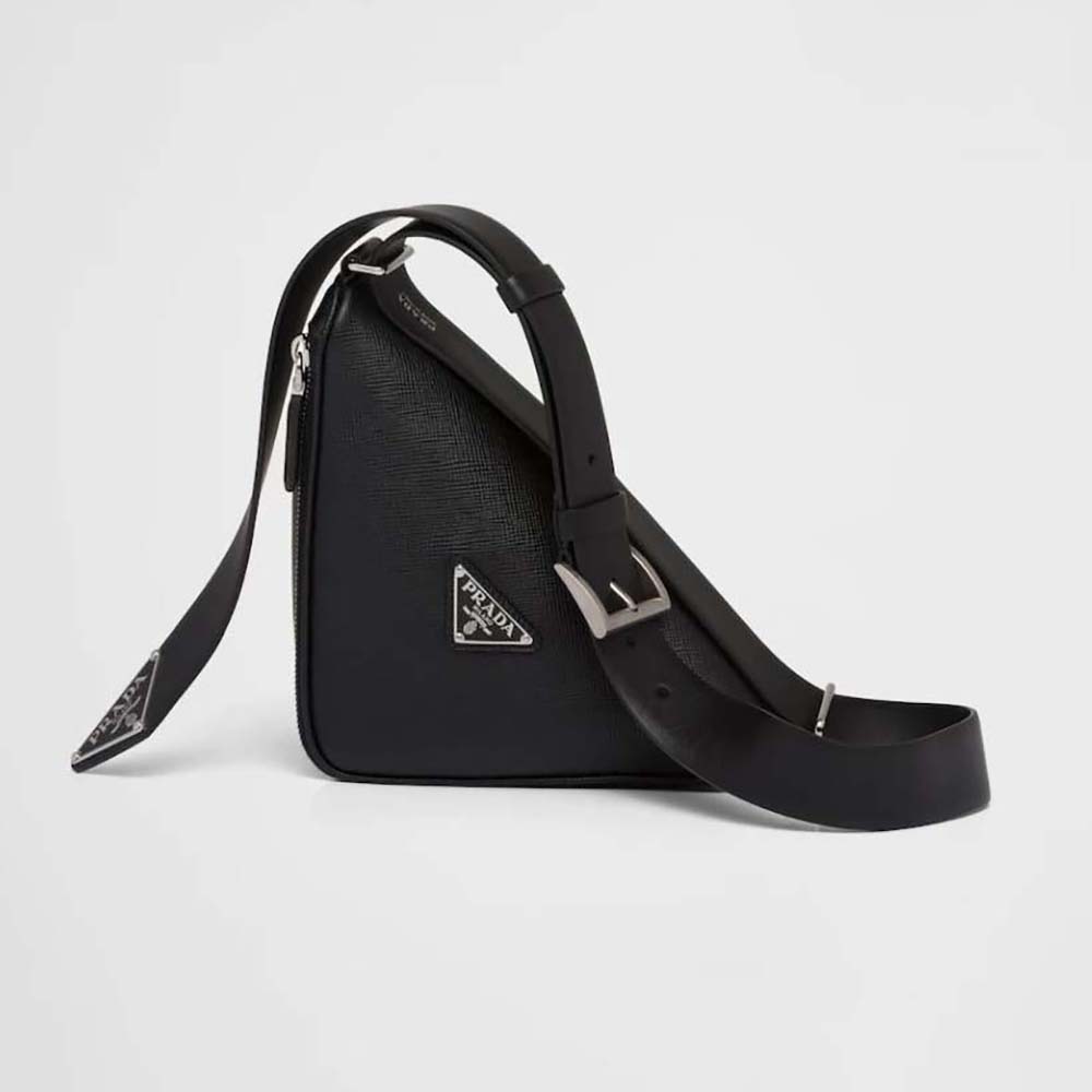 Prada Unisex Saffiano Leather Belt Bag-Black
