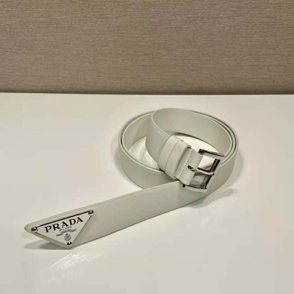 White prada outlet belt