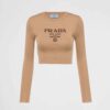 Prada Women Cropped Silk Sweater with Logo 12 Prada Women Cropped Silk Sweater with Logo