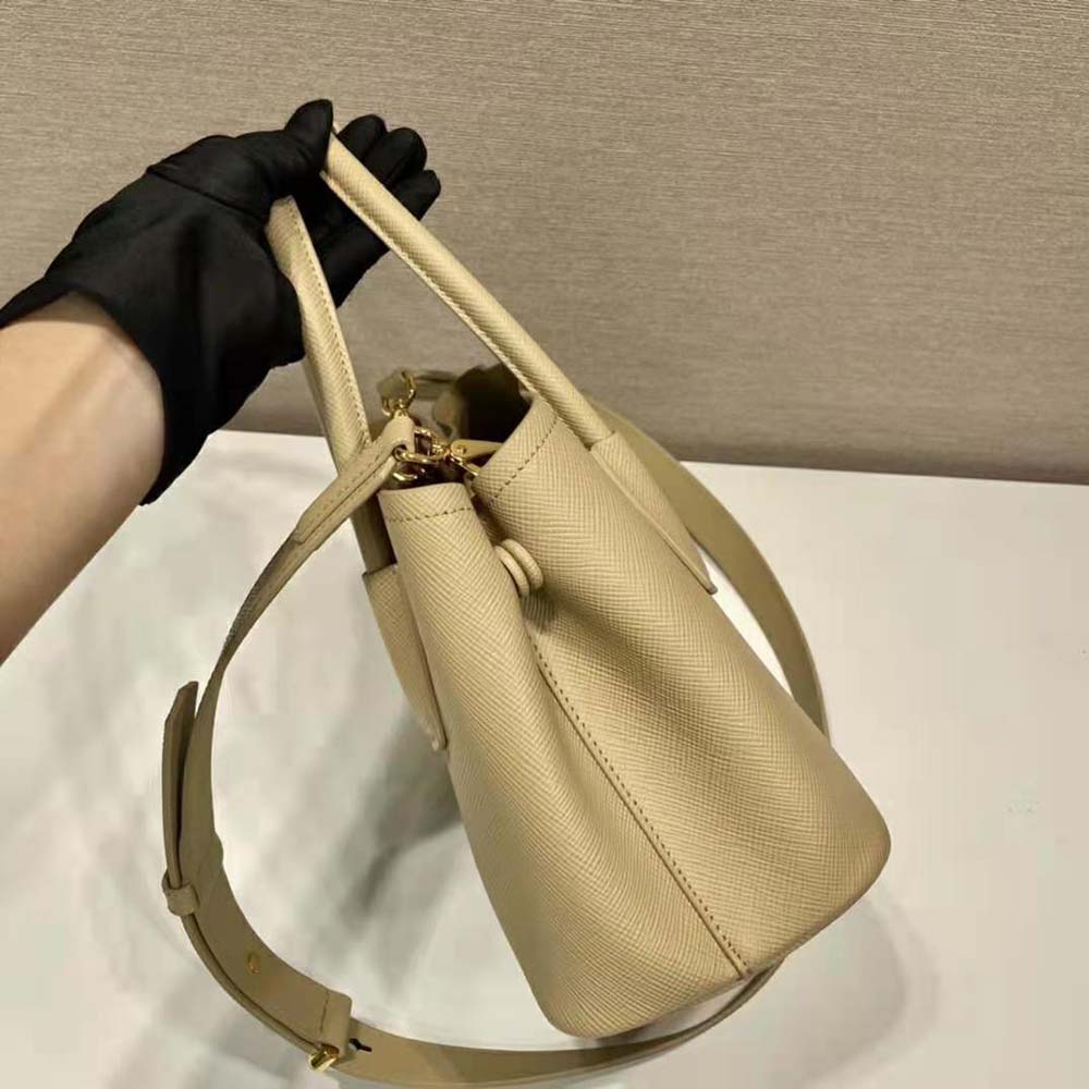 Etiquette leather mini bag Prada Beige in Leather - 35208210