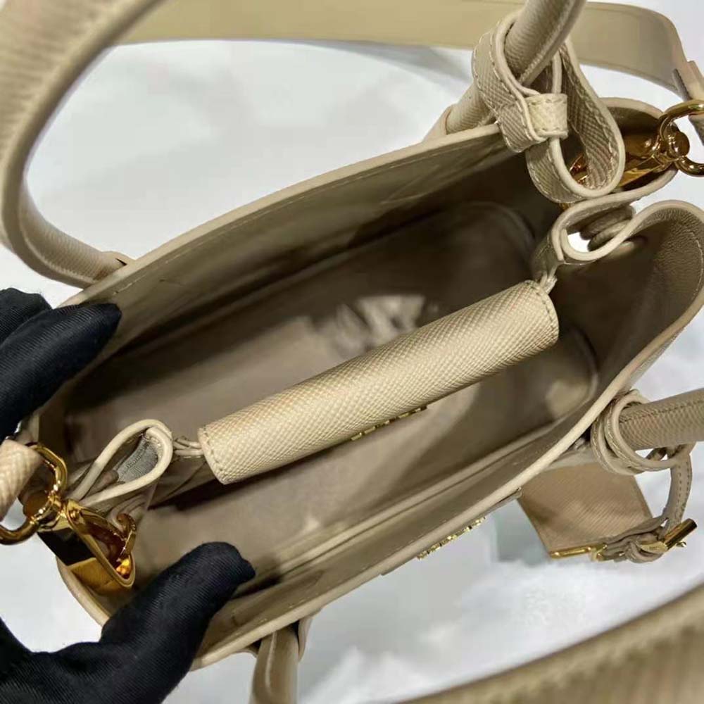 Etiquette leather mini bag Prada Beige in Leather - 35208210