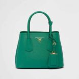 Prada Women Double Saffiano Leather Mini Bag-Green