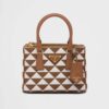 Prada Women Galleria Embroidered Jacquard Fabric Micro-Bag-Brown 11 Prada Women Galleria Embroidered Jacquard Fabric Micro-Bag-Brown