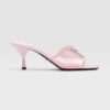 Prada Women Plexiglas and Patent Leather Sandals 65 mm Varnished Heel-Pink