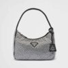Prada Women Satin Mini-Bag with Crystals-Black