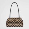 Prada Women Small Embroidered Fabric Bag-Brown