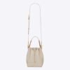 Saint Laurent YSL Women Emmanuelle Small Bucket Bag in Quilted Lambskin-White