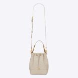 Saint Laurent YSL Women Emmanuelle Small Bucket Bag in Quilted Lambskin-White