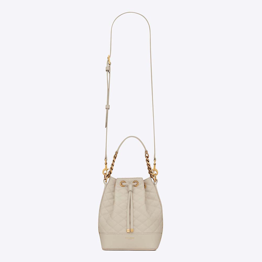 Saint Laurent YSL Women Emmanuelle Small Bucket Bag in Quilted Lambskin