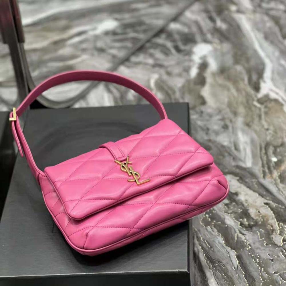 Locò Calfskin Shoulder Bag for Woman in Rose Cannelle