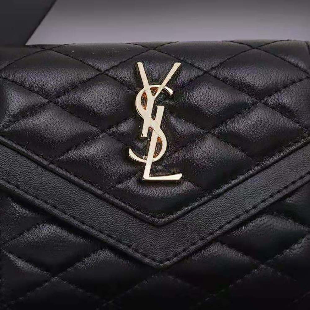 Vlogo Signature Grainy Calfskin Cardholder Wth Zipper for Woman in Black