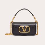 Valentino Women Locò Small Shoulder Bag in Calfskin-Black