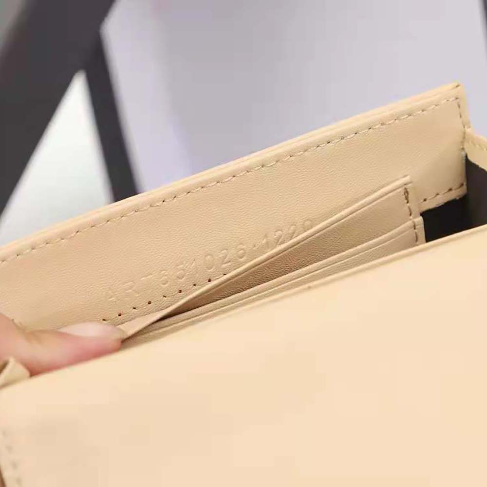 Saint Laurent YSL Women Vlogo Signature Grainy Calfskin Cardholder wth Zipper-Sandy 10 Saint Laurent YSL Women Vlogo Signature Grainy Calfskin Cardholder wth Zipper-Sandy - Image 10