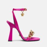 Versace Women Medusa Chain High Heel Sandals-Rose