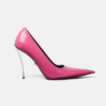 Versace Women Pin-Point Pumps Curved High Stiletto Heels-Pink
