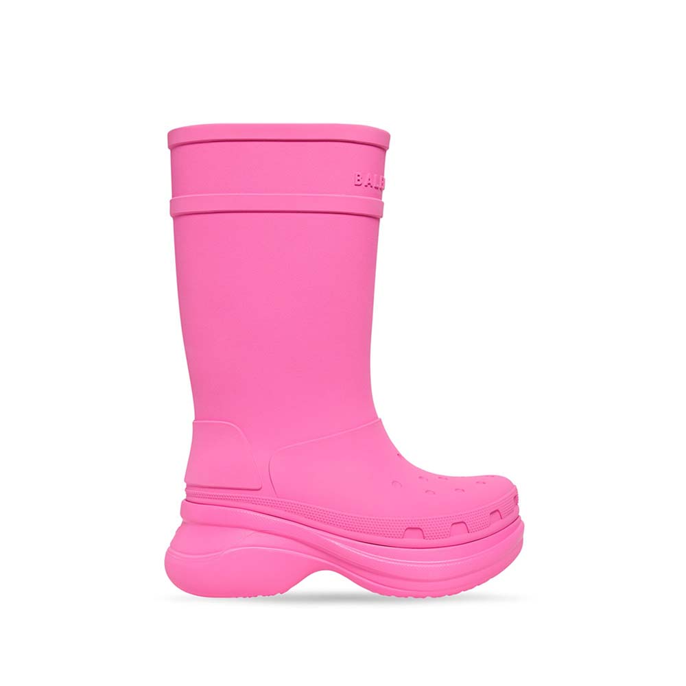 Balenciaga Women Crocs™ Boot In Bright Pink Rubber