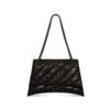 Balenciaga Women Crush Medium Chain Bag Quilted in Black