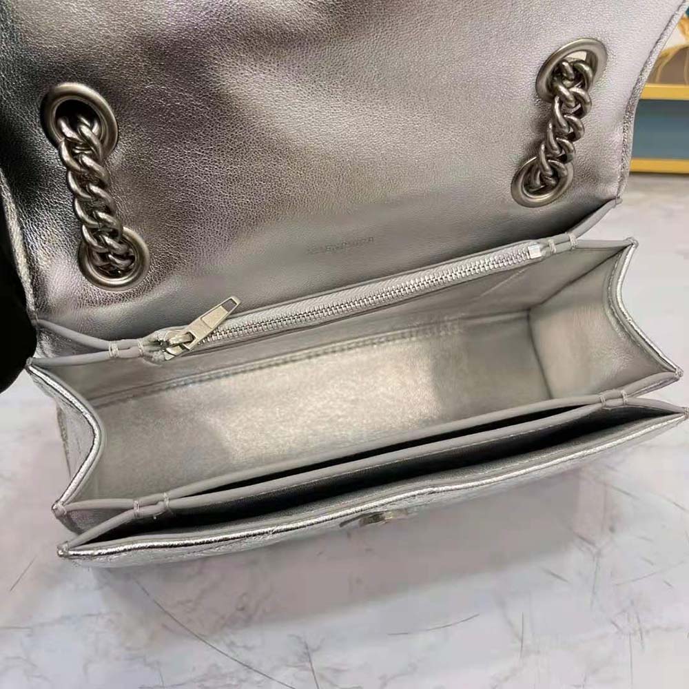 Balenciaga Women Crush Small Chain Bag Metallized Quilted in Silver 8 Balenciaga Women Crush Small Chain Bag Metallized Quilted in Silver - Image 8
