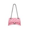 Balenciaga Women Crush Small Chain Bag Quilted in Optic Pink