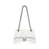 Balenciaga Women Crush Small Chain Bag Quilted in Optic White