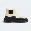Bottega Veneta Unisex Tire Ankle Chelsea Boot-White