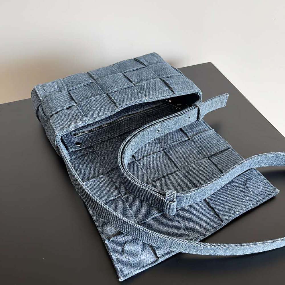 Bottega Veneta Women Cassette Intreccio Washed Denim Cross-Body Bag 8 Bottega Veneta Women Cassette Intreccio Washed Denim Cross-Body Bag - Image 8