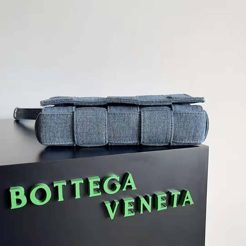 Bottega Veneta Women Cassette Intreccio Washed Denim Cross-Body Bag 7 Bottega Veneta Women Cassette Intreccio Washed Denim Cross-Body Bag - Image 7