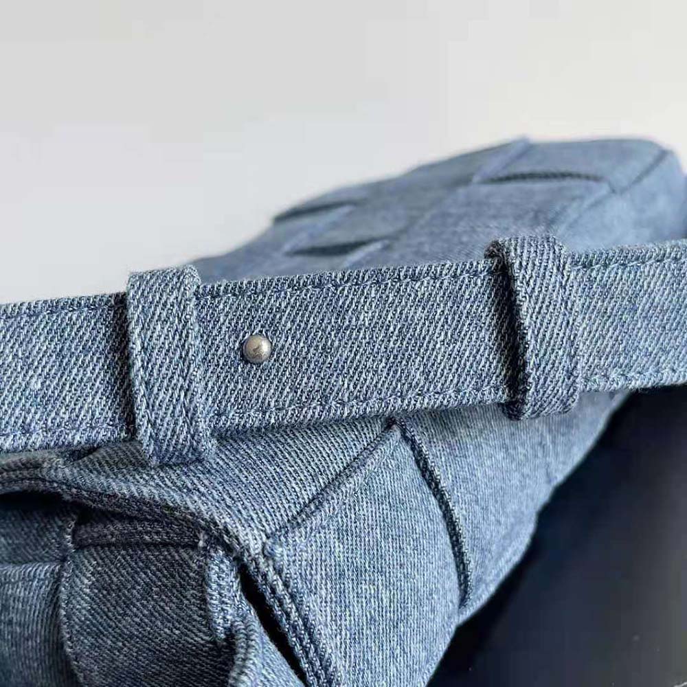 Bottega Veneta Women Cassette Intreccio Washed Denim Cross-Body Bag 10 Bottega Veneta Women Cassette Intreccio Washed Denim Cross-Body Bag - Image 10