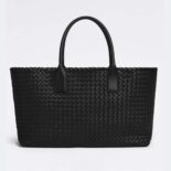 Bottega Veneta Women Medium Cabat Leather Tote Bag-Black