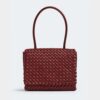 Bottega Veneta Women Patti Top Handle Bag in Lambskin-Maroon