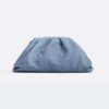Bottega Veneta Women Teen Pouch Intrecciato Denim Effect Leather Clutch