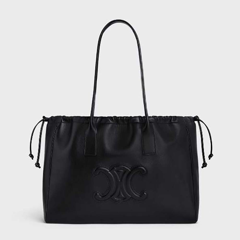 Celine Besace Cuir Triomphe Bag Black For Women 9in/23cm - Clothingta