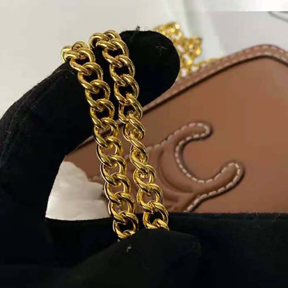 Celine Tri-Color Smooth Calfskin Pocket Clutch on Chain - modaselle