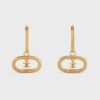 Celine Women Maillon Triomphe Mobile Earrings in Brass with Gold Finish