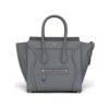 Celine Women Micro Luggage Handbag in Drummed Calfskin-Silver