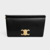Celine Women Trapeze Triomphe Bag in Shiny Calfskin-Black
