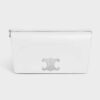 Celine Women Trapeze Triomphe Bag in Shiny Calfskin-White