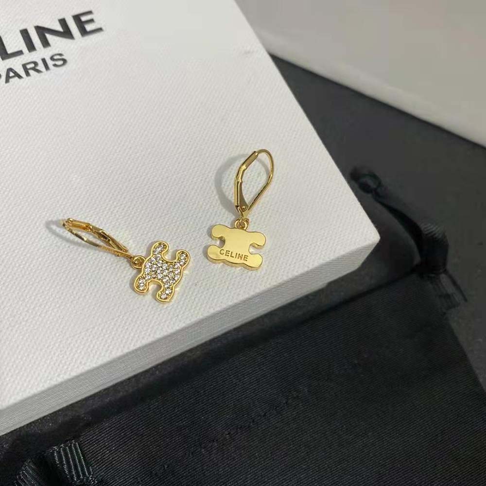Triomphe earrings Celine Gold in Metal - 24395692