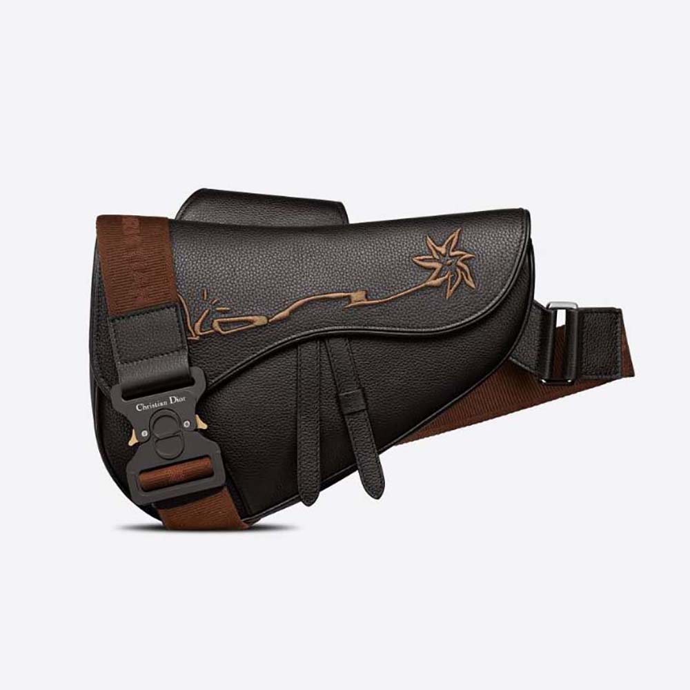 Nano Saddle Bag Black Grained Calfskin