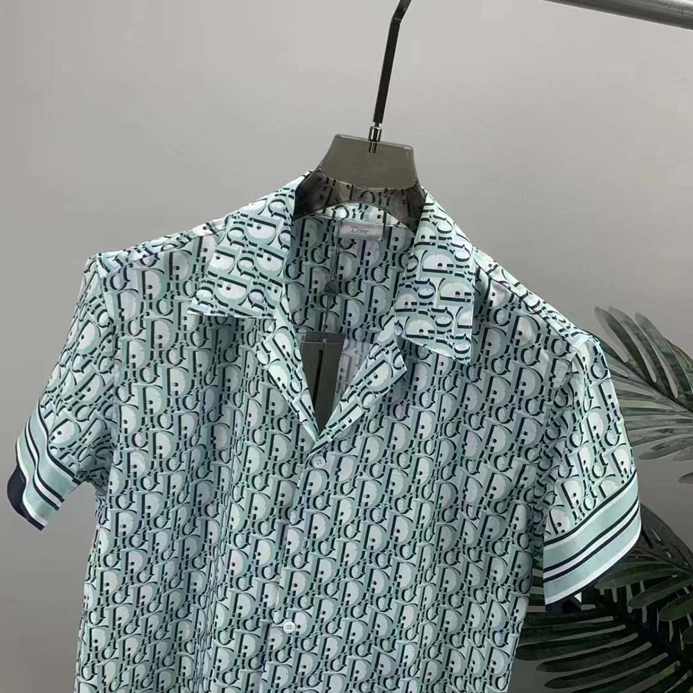 Dior Men Chez Moi Short-Sleeved Shirt White Dior Oblique Silk Twill 3 Dior Men Chez Moi Short-Sleeved Shirt White Dior Oblique Silk Twill - Image 3