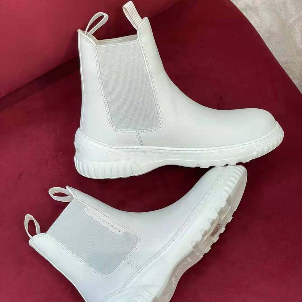 D-Racer Ankle Boot White Calfskin