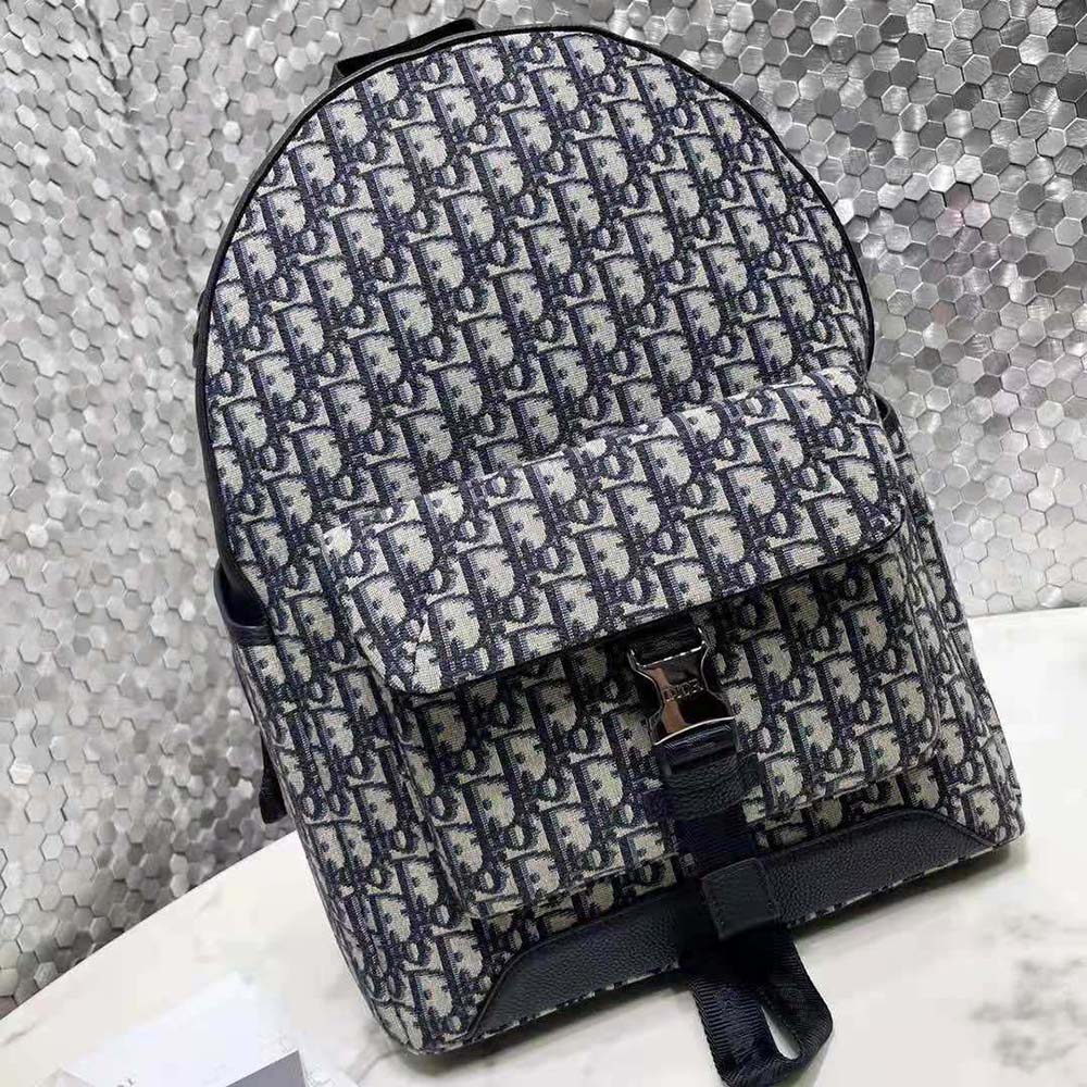 Dior Men Explorer Backpack Beige and Black Dior Oblique Jacquard 3 Dior Men Explorer Backpack Beige and Black Dior Oblique Jacquard - Image 3