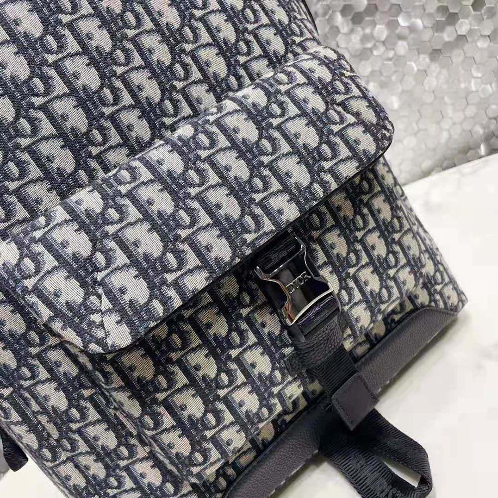 Dior Men Explorer Backpack Beige and Black Dior Oblique Jacquard 8 Dior Men Explorer Backpack Beige and Black Dior Oblique Jacquard - Image 8