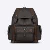 Dior Men Hit the Road Cactus Jack Dior Backpack Black Grained Calfskin with Embroidered Signature