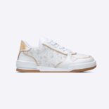 Dior Unisex One Sneaker White and Gold-Tone Dior Oblique Perforated Calfskin